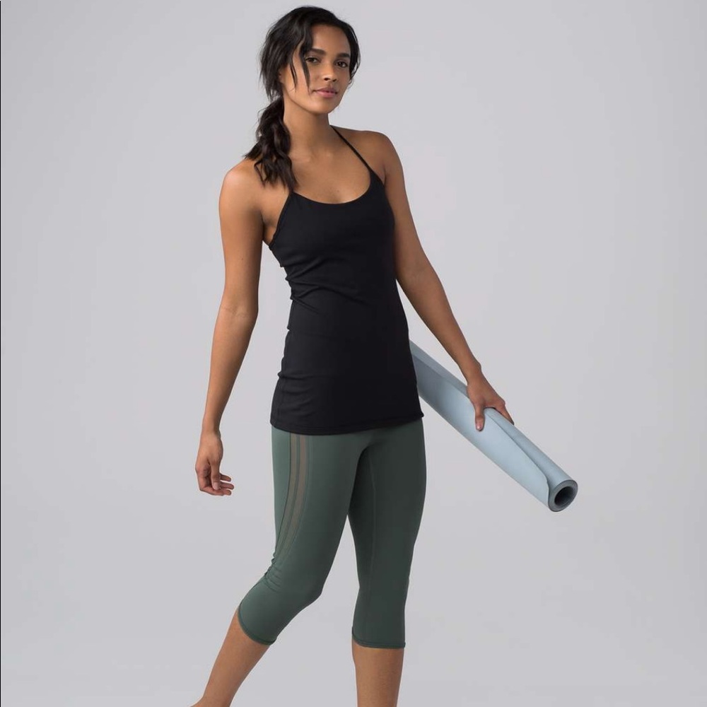 Lululemon black y strap tank with light support